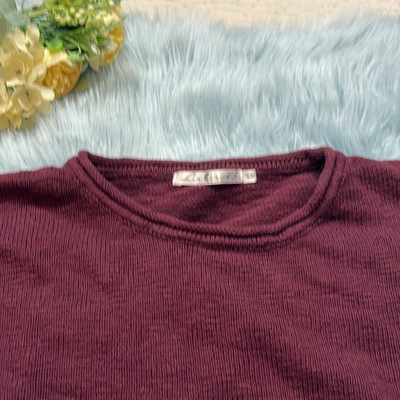 Lulu-B Maroon Knit Quarter Sleeve Sweater sz S/M - Picture 2 of 10